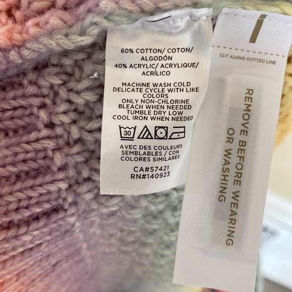 NEW Loft Space Dye Rainbow Ruffle Sweater NWT - Picture 4 of 7